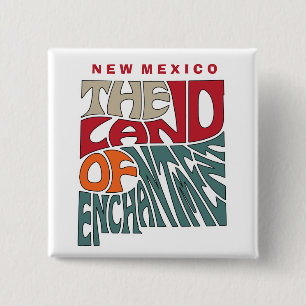 New Mexico Nickname Word Art 15 Cm Square Badge