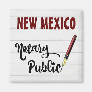 New Mexico Notary Public Burgundy Ink Pen Magnet