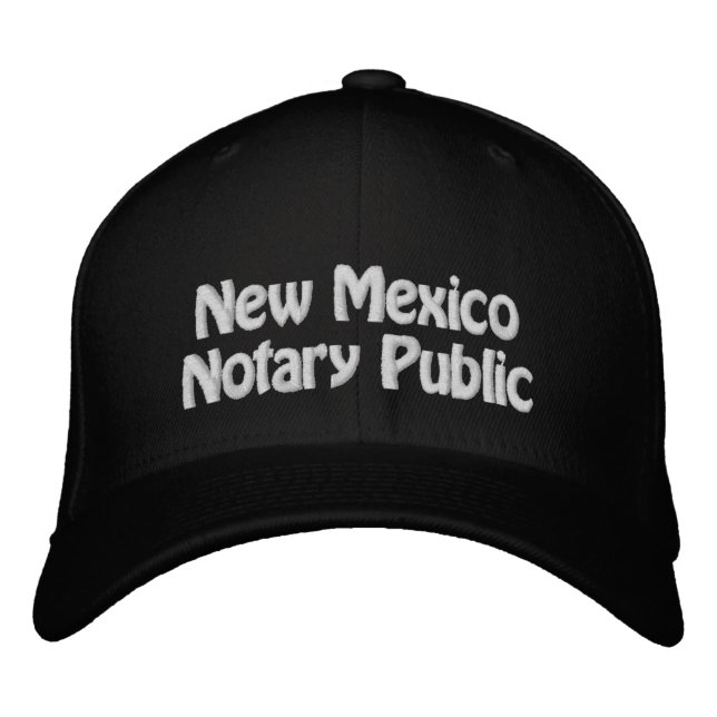New Mexico Notary Public Embroidered Baseball Cap (Front)