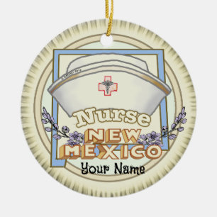 New Mexico Nurse Ceramic Tree Decoration