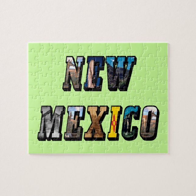 New Mexico Picture Text Jigsaw Puzzle (Horizontal)