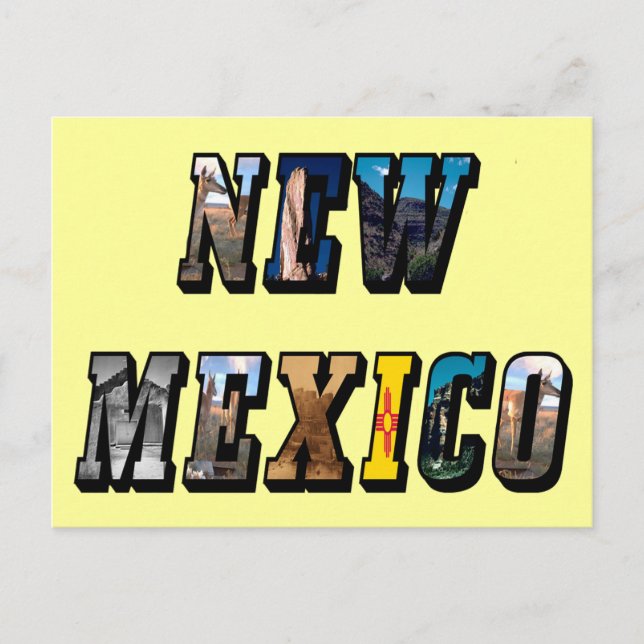 New Mexico Picture Text Postcard (Front)