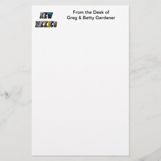 New Mexico Picture Text Stationery (Front)