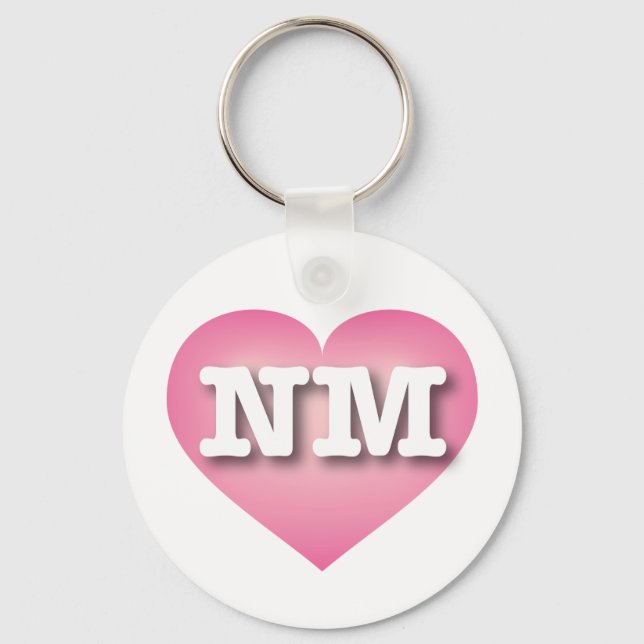 New Mexico Pink Fade Heart - Big Love Key Ring (Front)
