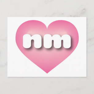 New Mexico pink fade heart - I love nm Postcard