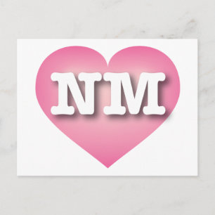 New Mexico Pink Fade Heart - I love NM Postcard