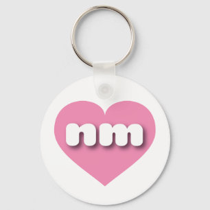 New Mexico pink heart - I love nm Key Ring