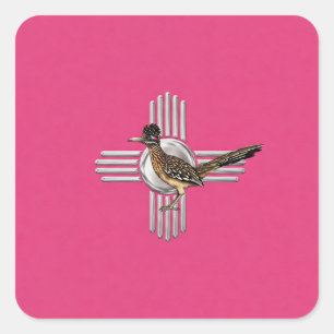 New Mexico Pink  Square Sticker