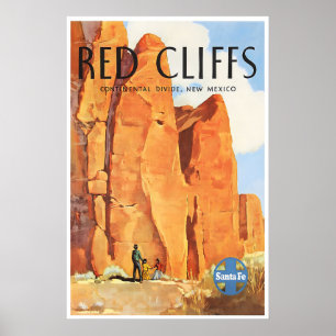 New Mexico Poster Red Cliffs Print Santa Fe