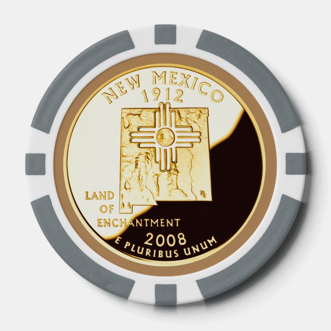New Mexico Proof Gold State Quarter Poker Chips (Front)