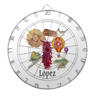 New Mexico Red Chile Pinõn Zia Hot Air Balloon Dartboard