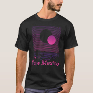 New Mexico Retro Vintage Mountain Grid 80s 90s Aes T-Shirt