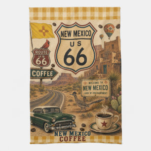 New Mexico Roadrunner Coffee Americana Tea Towel
