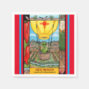 New Mexico Roswell Alien Funny Hot Air Balloon Zia Napkin