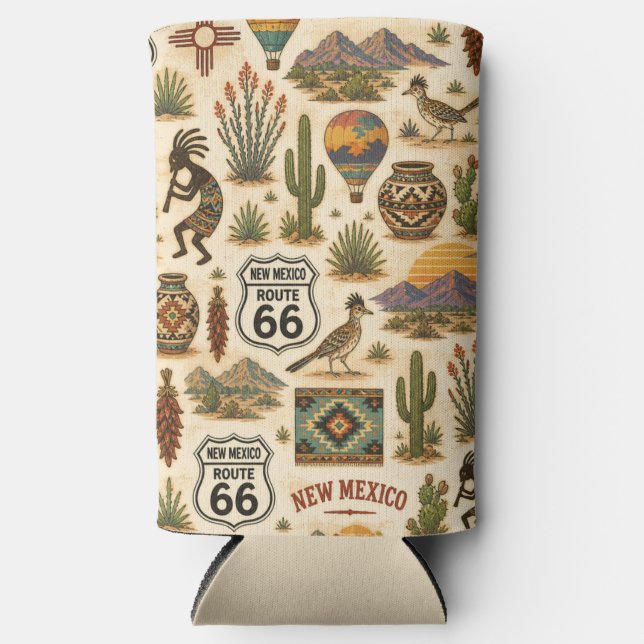 New Mexico Route 66 Desert Chill Seltzer Can Cooler (Front)