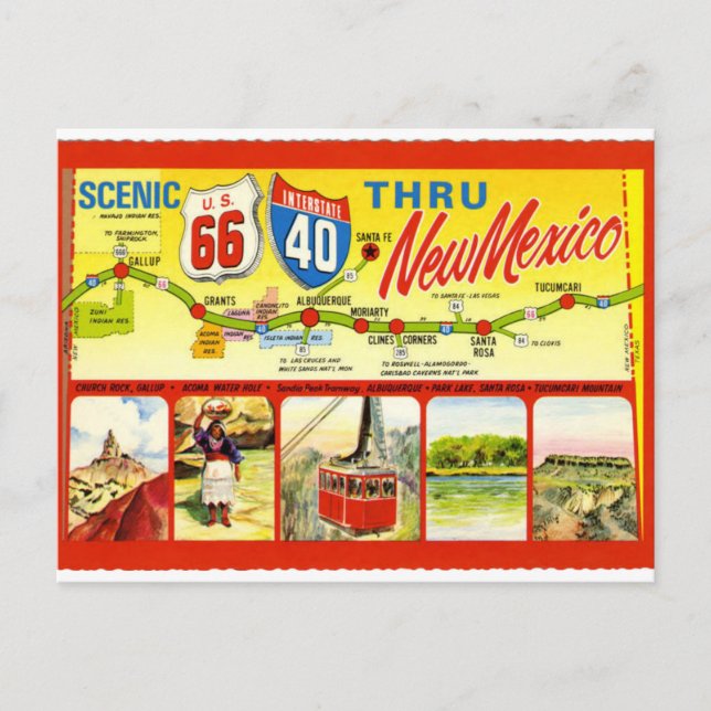 New Mexico - Scenic U.S 66 Interstate 40 Postcard (Front)