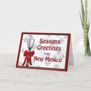 New Mexico Seasons Greetings Lamp Snowflake Holiday Card