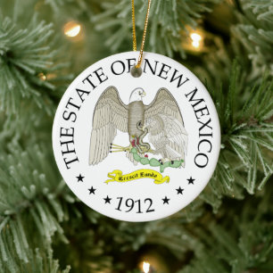 New Mexico sign Ceramic Tree Decoration