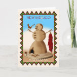 New Mexico Snowman Holiday Card<br><div class="desc">A light-hearted look the traditional 'horno' of my native state of New Mexico. Here, the horn serves as the base to an adobe 'snowman.' The state bird, Roadrunner, and the string of chile hang from the branch-arms of the snowman. Believe me, we get plenty of snow in northern New Mexico...</div>