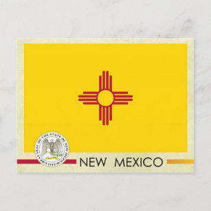 New Mexico State Flag and Seal Postcard