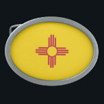 New Mexico State Flag Belt Buckle<br><div class="desc">Patriotic New Mexico state flag.</div>