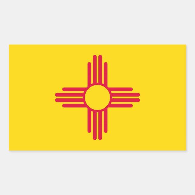 New Mexico State Flag Design Decor Rectangular Sticker (Front)