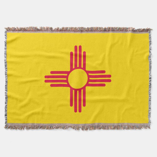New Mexico State Flag Design Decor Throw Blanket (Front)