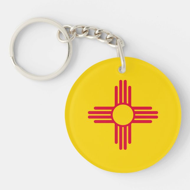 New Mexico State Flag Design Key Ring (Front)