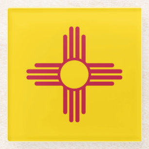 New Mexico State Flag Glass Coaster