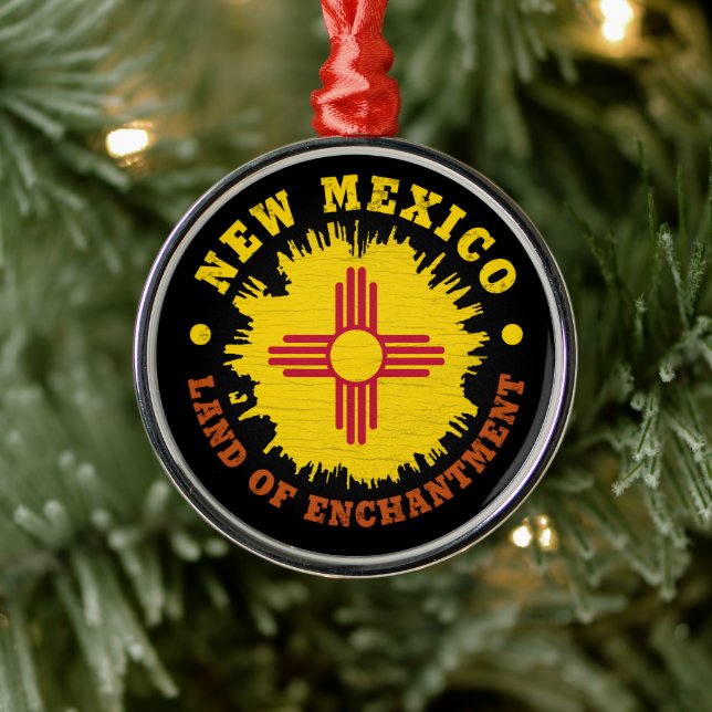 NEW MEXICO STATE FLAG METAL TREE DECORATION (Tree)
