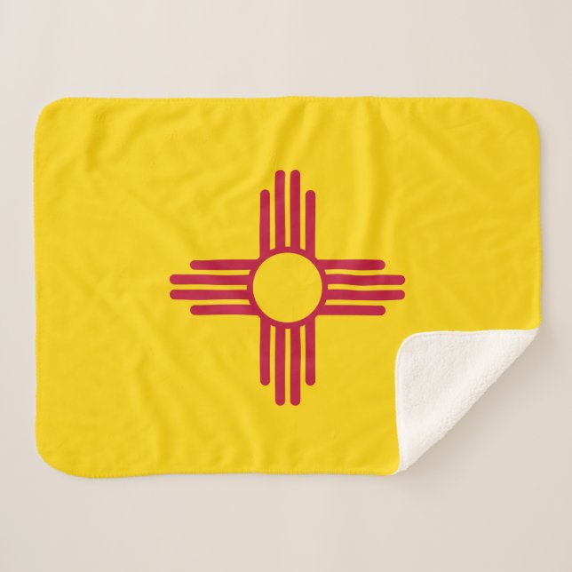 New Mexico State Flag Sherpa Blanket (Front (Horizontal))