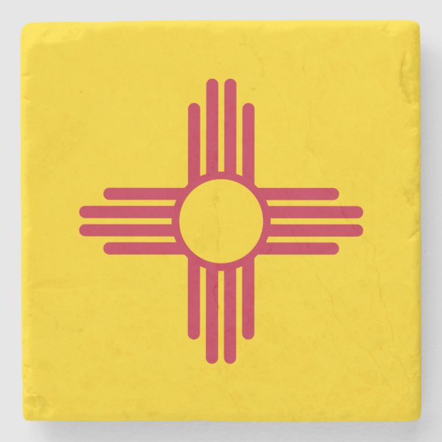 New Mexico State Flag Stone Coaster (Front)