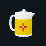 New Mexico State Flag Teapot<br><div class="desc">Elevate your tea time with a touch of New Mexico pride using our exclusive teapot featuring the flag of New Mexico! Crafted with meticulous attention to detail, this teapot is more than just a functional kitchen item; it’s a celebration of New Mexico’s heritage and cultural pride. The elegant design prominently...</div>