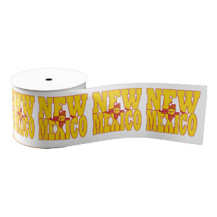 New Mexico state flag typography design Grosgrain Ribbon