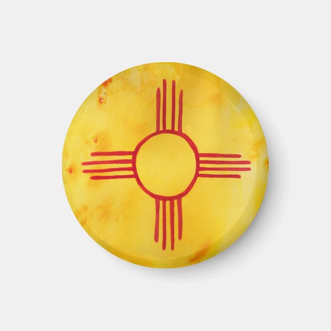 New Mexico State Flag Watercolor Magnet (Front)