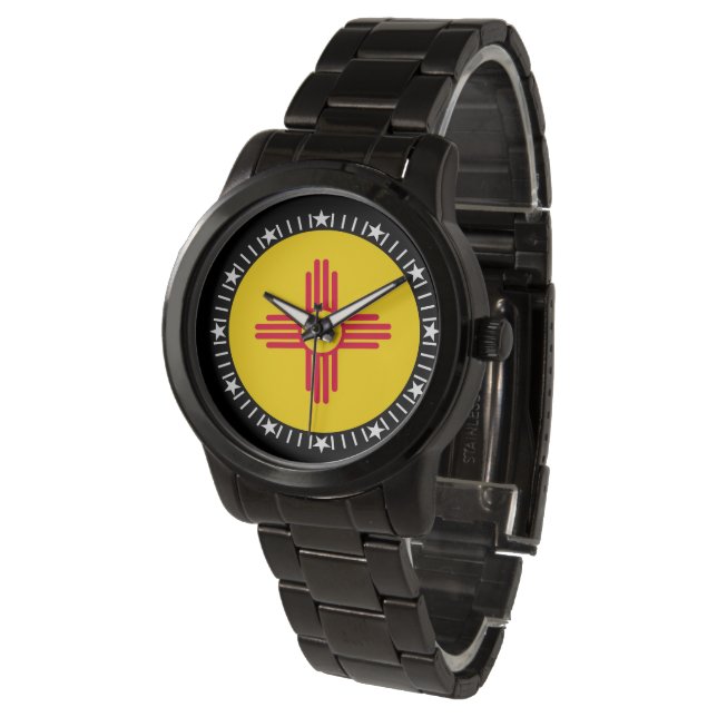 New Mexico State Flag Wtach Design Watch (Angled)