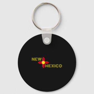 New Mexico State Flag Zia Sun Symbol Key Ring