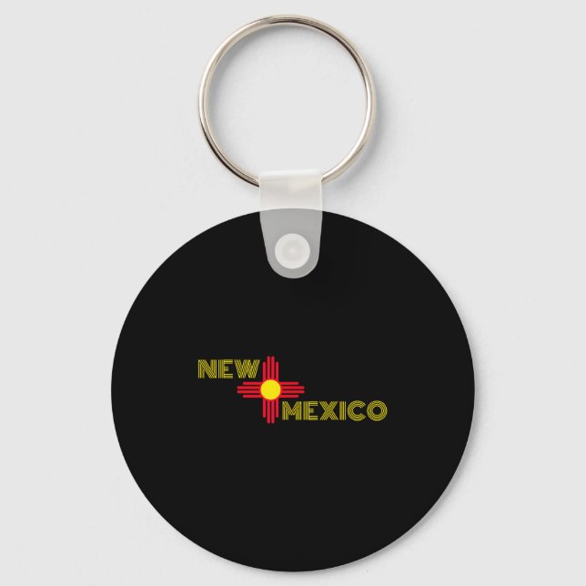 New Mexico State Flag Zia Sun Symbol  Key Ring (Front)