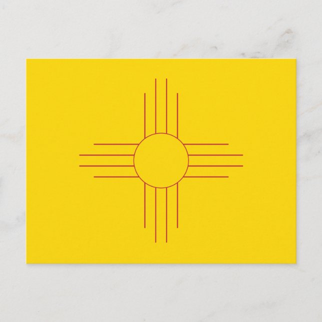 New Mexico State Flag Zia Sun Symbol Postcard (Front)