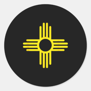 New Mexico State Flag Zia Symbol Flag Classic Round Sticker