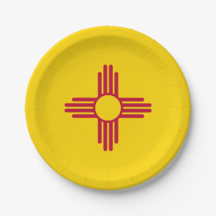 New Mexico State Flag Zia Symbol Party Paper Plate
