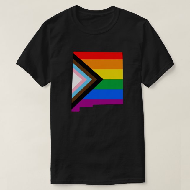 New Mexico State Pride LGBTQ Progress Pride T-Shirt (Design Front)