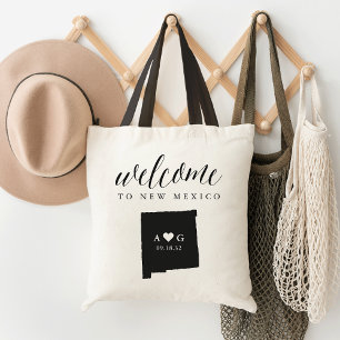 New Mexico State Silhouette Wedding Welcome Tote Bag