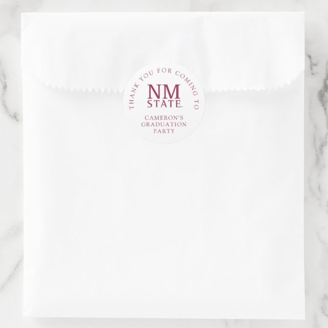 New Mexico State University Graduation Classic Round Sticker (Bag)