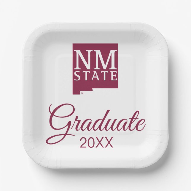 New Mexico State University Graduation Paper Plate (Front)