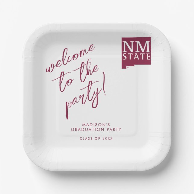 New Mexico State University Graduation Paper Plate (Front)