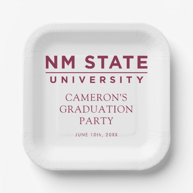 New Mexico State University Graduation Paper Plate (Front)