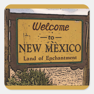 New Mexico state welcome artistic sign stickers