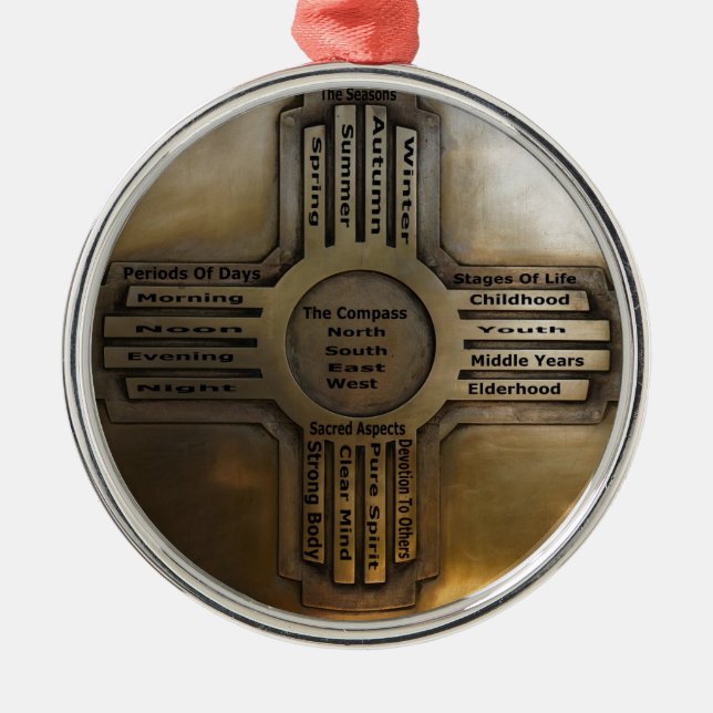 New Mexico State Zia Metal Tree Decoration (Front)