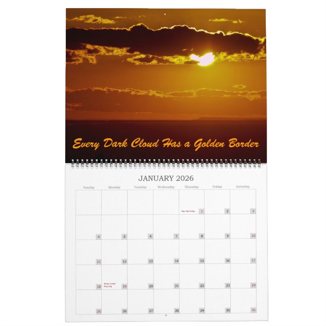 New Mexico Sunsets Calendar (Jan 2026)